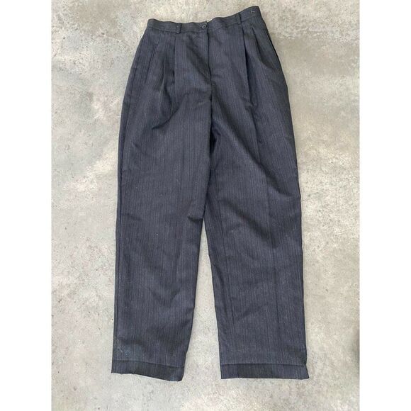 HW New York Pants Trouser Grey Wool Pinstripe Womens Size 12 - Picture 7 of 8